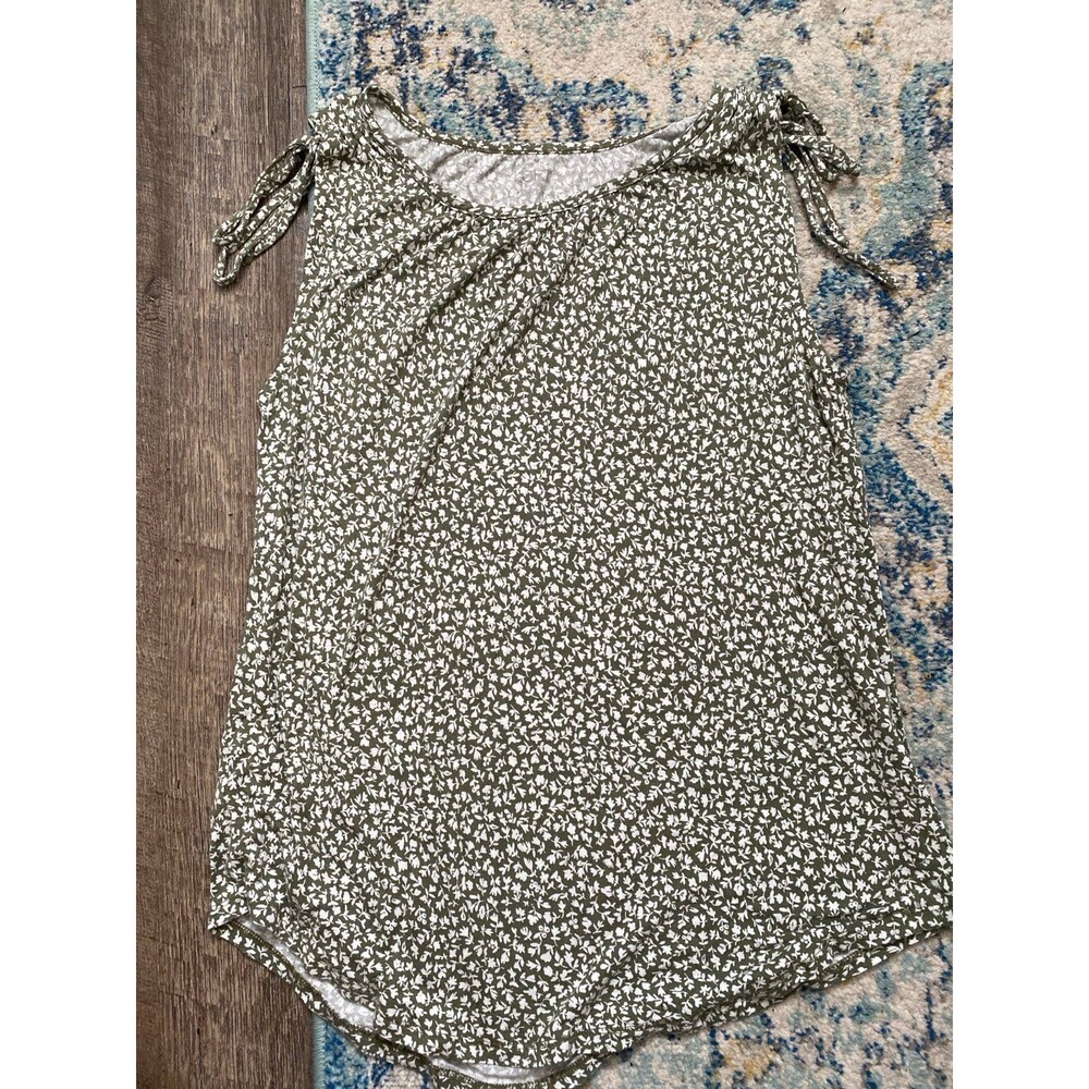 Green floral Ann Taylor top sleeveless